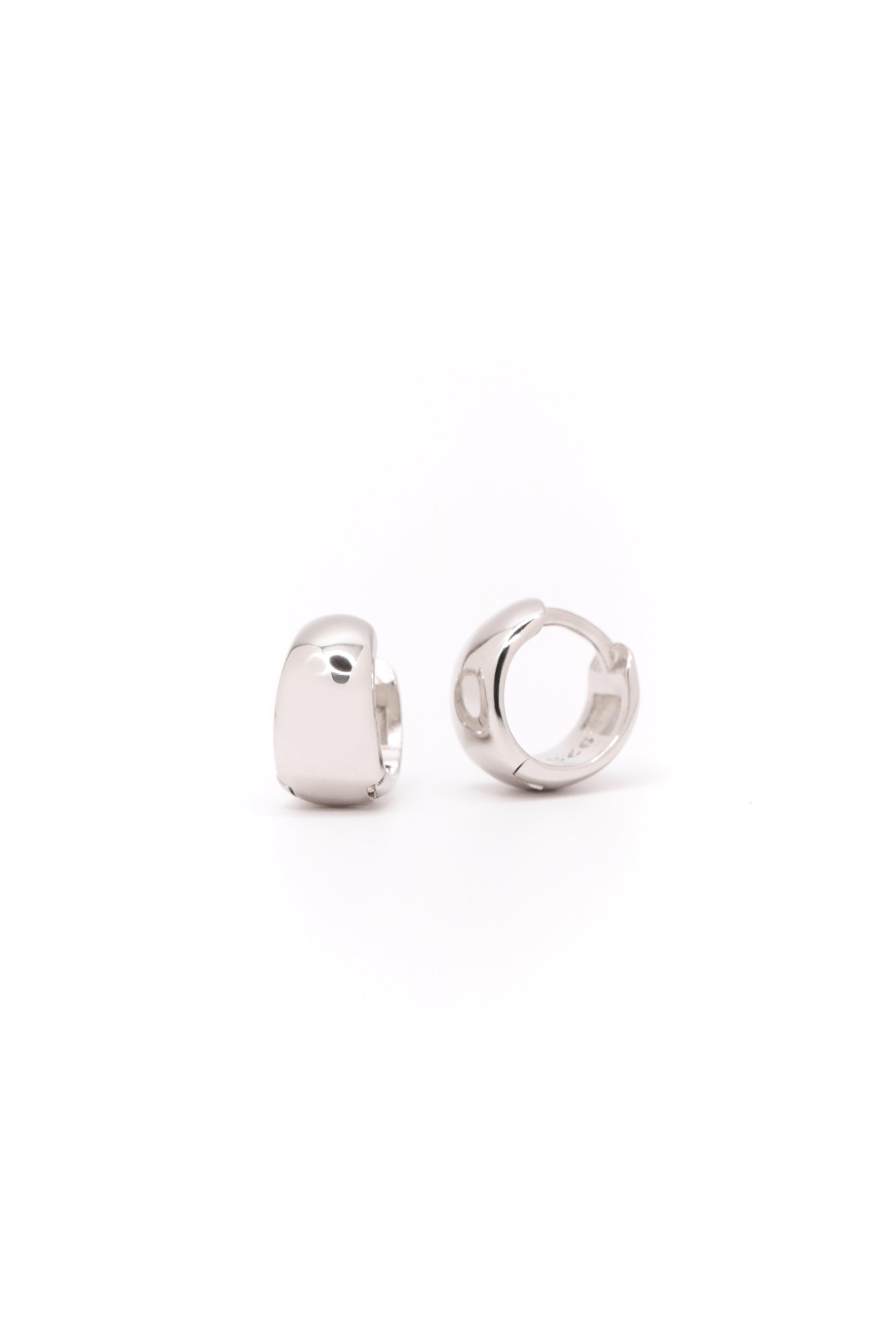 Halo Hoop Huggies in Silver