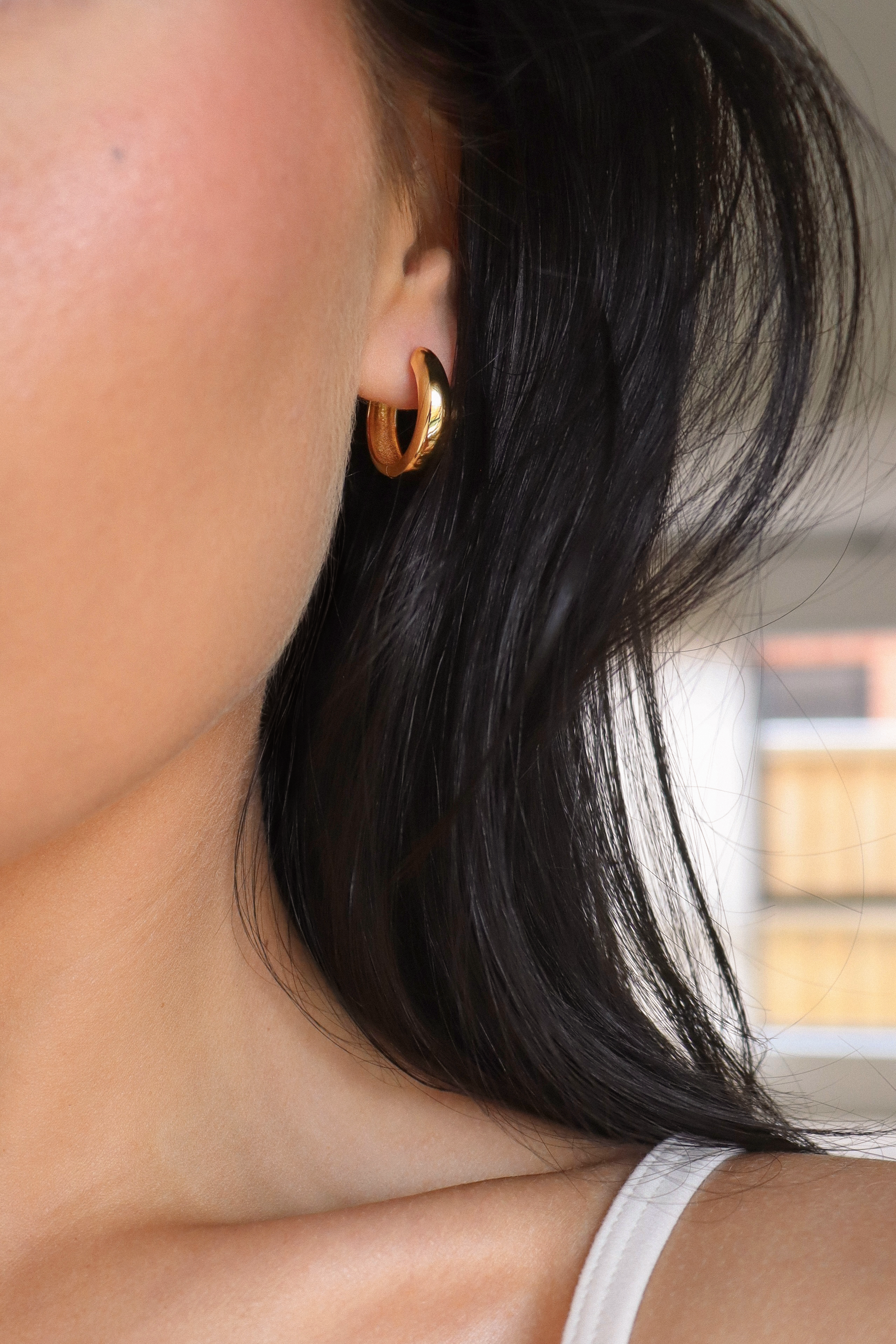 Halo Hoops Large in Gold